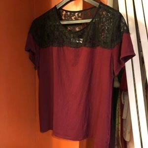 CATO burgundy and black shirt XL